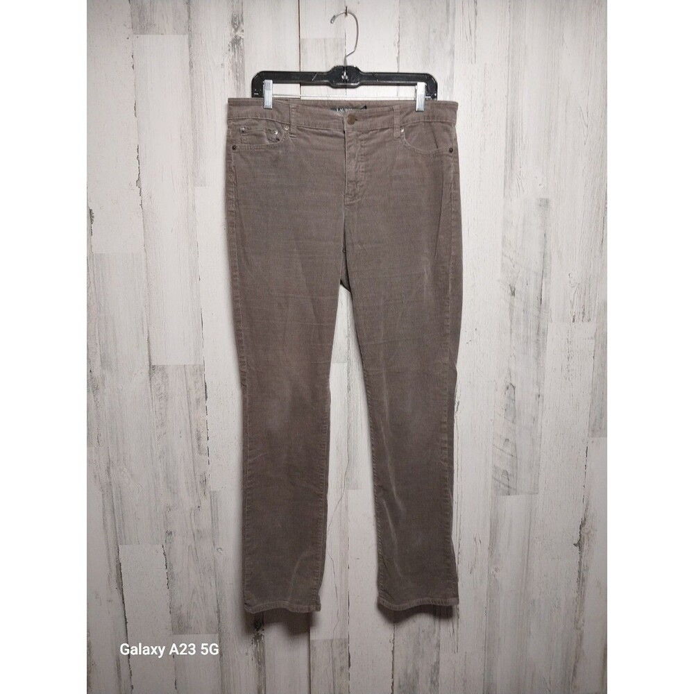 LRL Lauren Ralph Lauren Premier Straight Corduroy Women's 10 Medium Taupe Brown